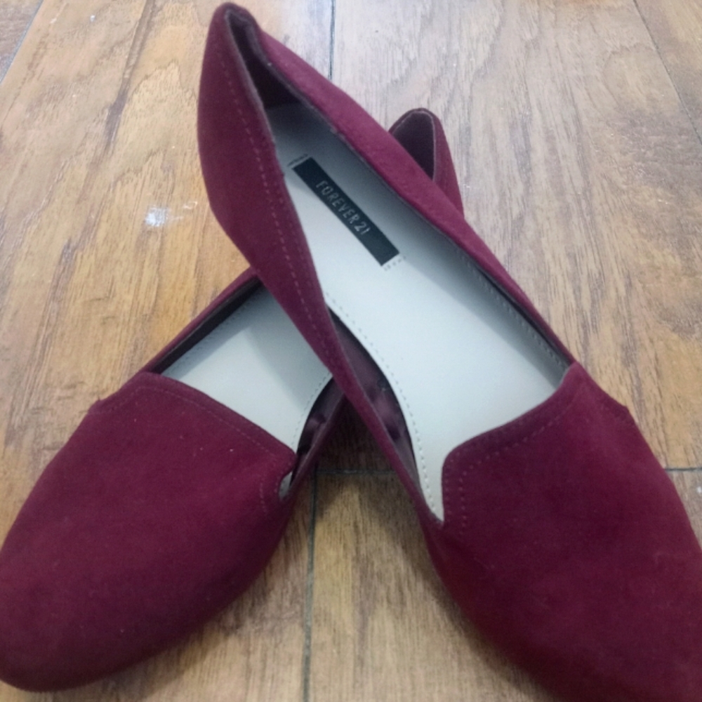 F21 mauve ballet flat loafers worn once